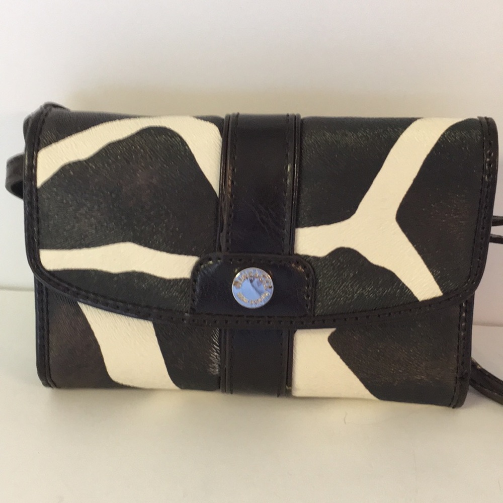 Nine & Co Faux Cowhide Trifold Wallet Hand Strap